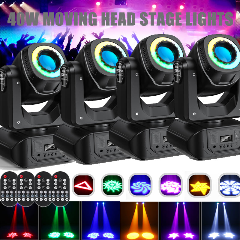 4STK 120W LED RGBW Strahl 8Gobo Moving Head Bühnenlicht DMX Beam Spot DJ Party