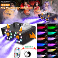 10PCS 1500W Fog Machine with 18LEDs Lighting Smoke Haze Generator Remote Controlled Stage Effect Equipment for Play Theater Professional Stage Home Entertainment Halloween Party DJ Nightclub Wedding Black + Orange