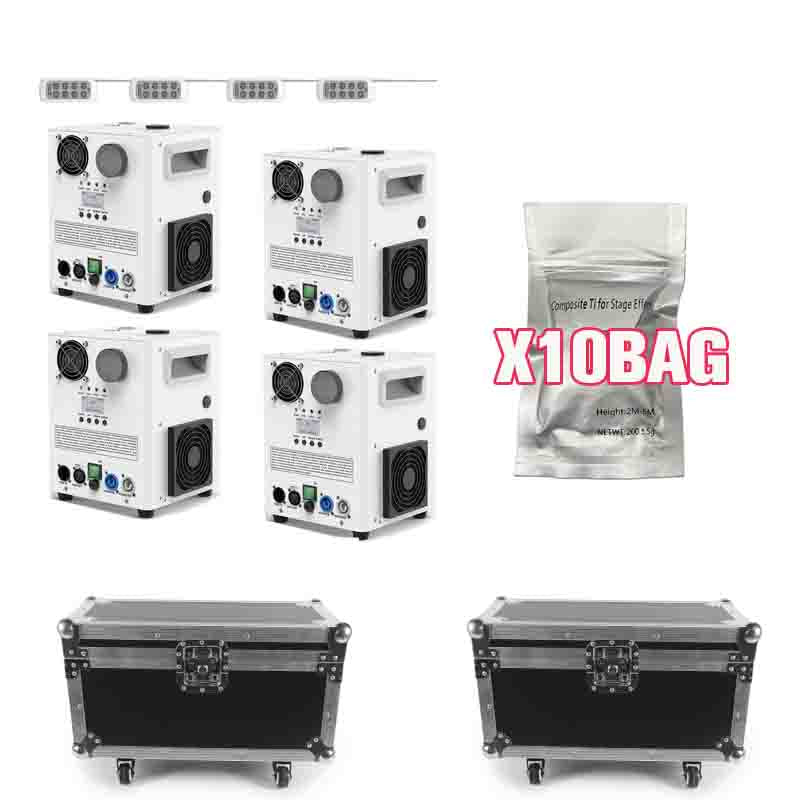 4PCS 1200W Cold Spark Machine+2XCASE +10BAG Ti Powder