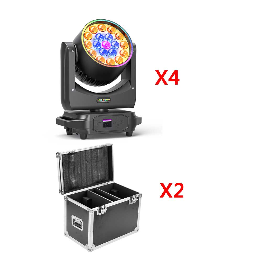 4*Moving Head +2 *Flightcase +8*Schellen