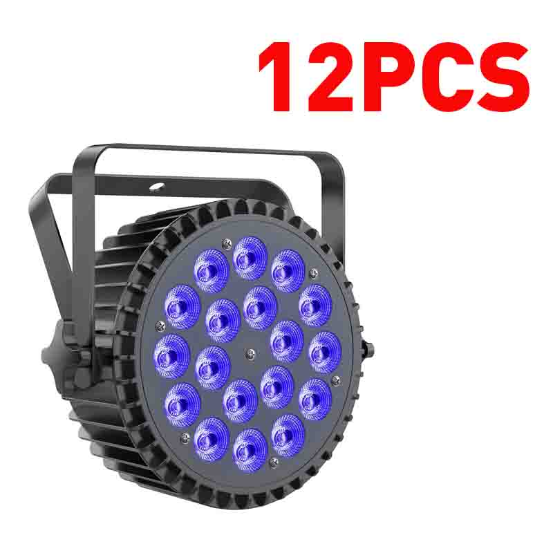 12PCS RGBWA UV PAR Light LED Stage Lighting DMX Beam Party DJ Disco Show Light