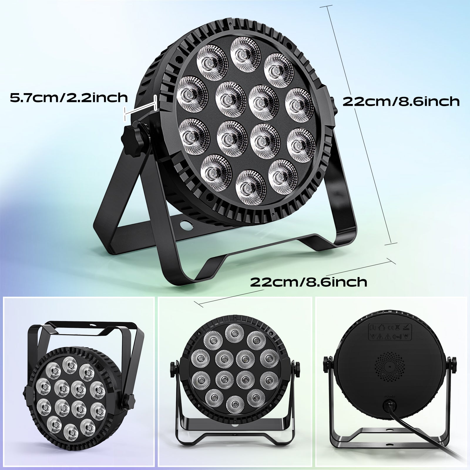 4Stk 140W LED Par Bühnenlicht Smart App Steuerung Par Strahler Party Discolicht