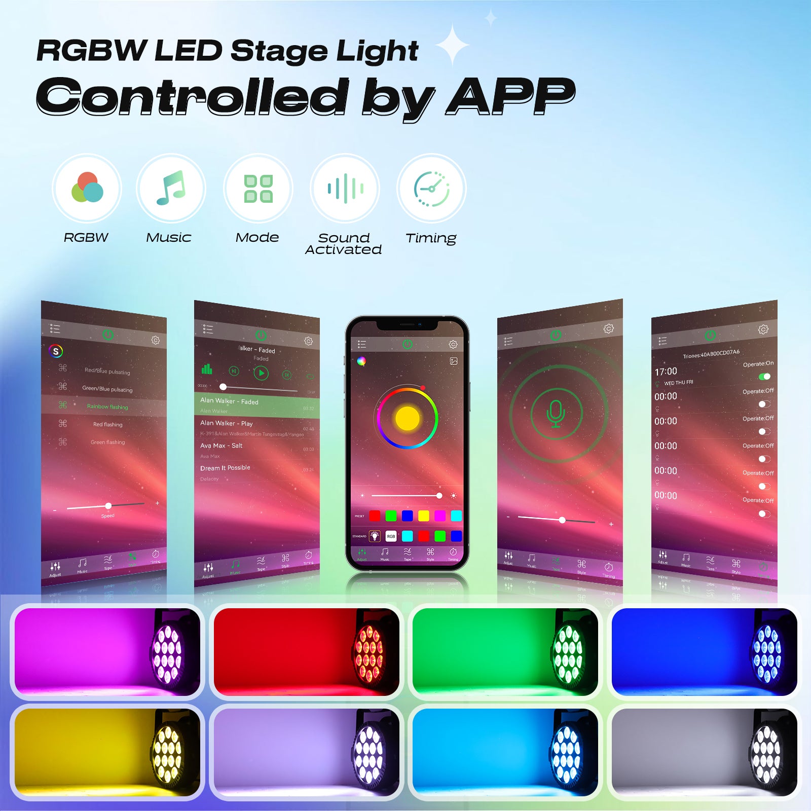 16X 140W RGBW Par Strahler 14 LED Par Bühnenlicht FüR Disco Show Party APP Steuerung