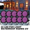 20stk 24 LED Wasserdichter Par Strahler RGBWA +UV Bühnenlicht Outdoor