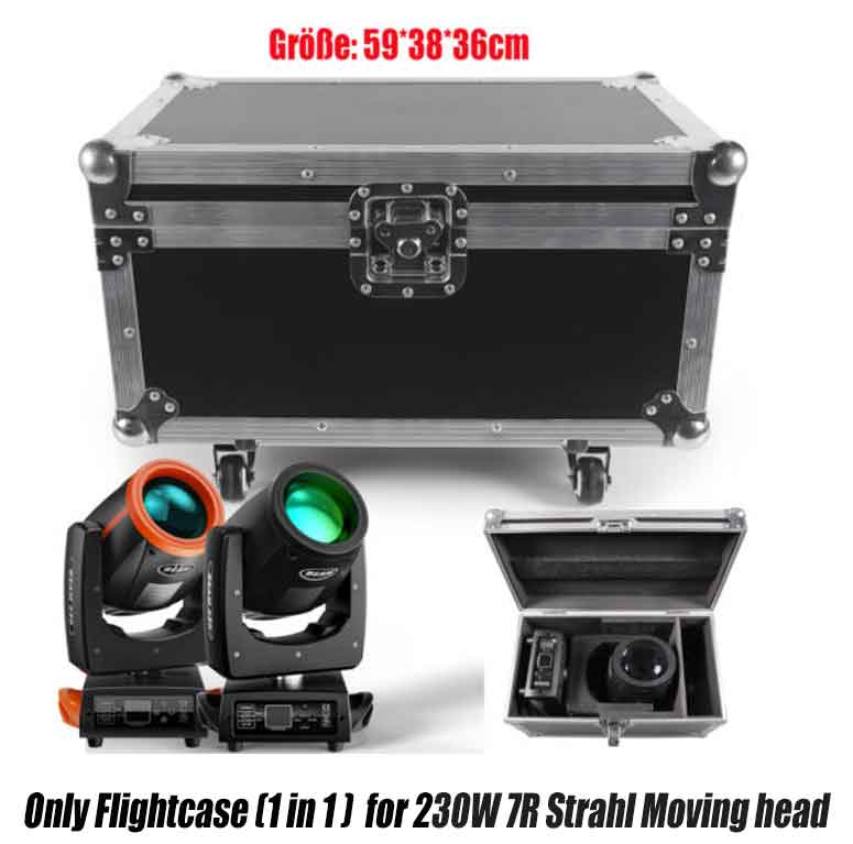 Deposit---10stk 7R Flightcase Transportcase mit Rollen Transport Case Scheinwerfer Kiste 59*38*36cm