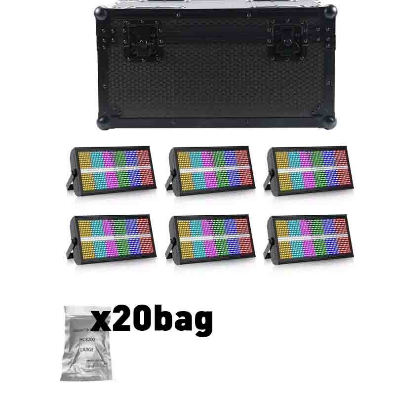 6pcs RGBW Beam Washer Party Lights Stage Light+Case+20bag Ti Powder