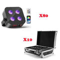 80X 4X25W RGBWA+UV Stage Par Light Rechargeable Wireless+10xCase