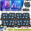 8X 4X25W RGBWA+UV Stage Par Light Rechargeable Wireless Battery Uplight DMX APP