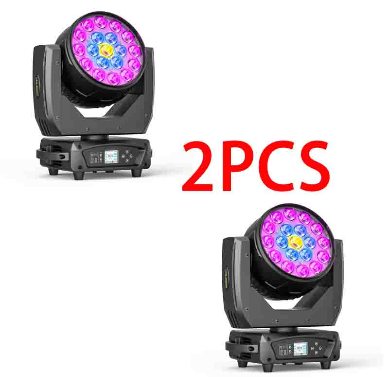 2PCS 19x20W Zoom LED Moving Head Light RGBW Wash Beam Stage Lighting DJ Disco DMX