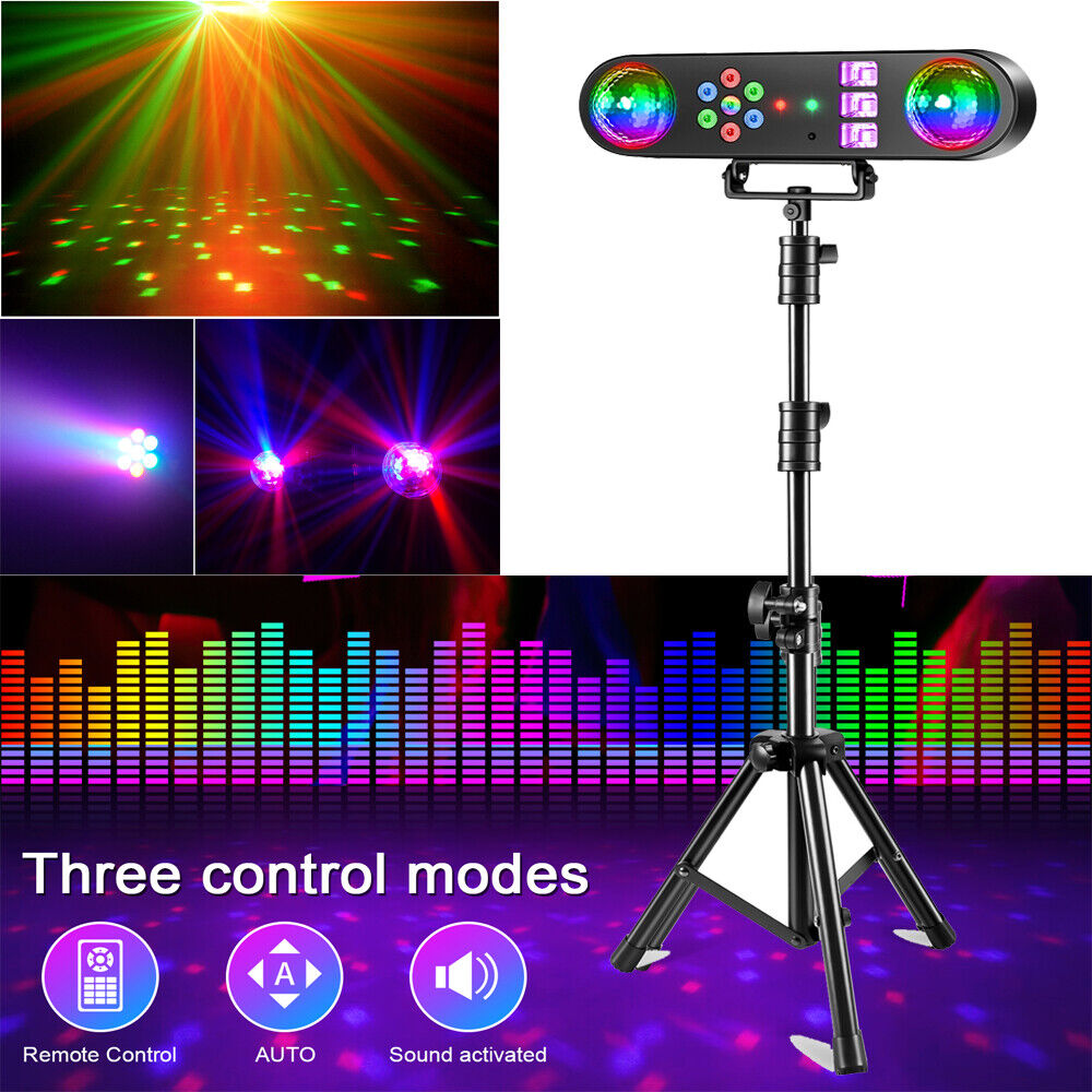 2X DJ Partylicht Set mit Ständer Mobile DMX Bühnenbeleuchtung LED Disco Lichteffekt