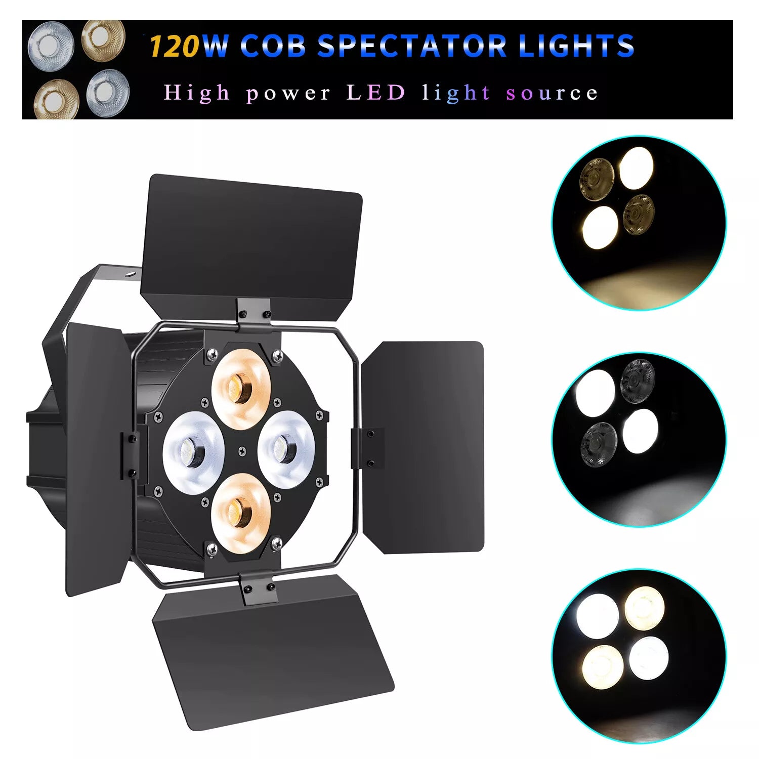 2x DMX COB LED Par Scheinwerfer Theater Bühnenbeleuchtung Warmweiß/Kaltweiß