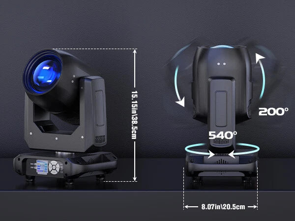 200W 18 Prism 14 GOBO LED Moving Head Stage Lights Beam Zoom DJ Disco Show
