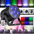 8x Akku Wash Par Bühnenlicht 6IN1 LED RGBWAUV DMX DJ Disco Party Lichteffekt