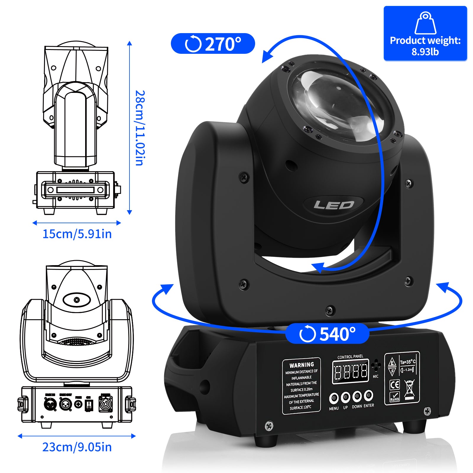 16stk 200W 18 Prisma Gobo LED Beam Moving Head Bühnenlicht DMX +4stk Flightcase