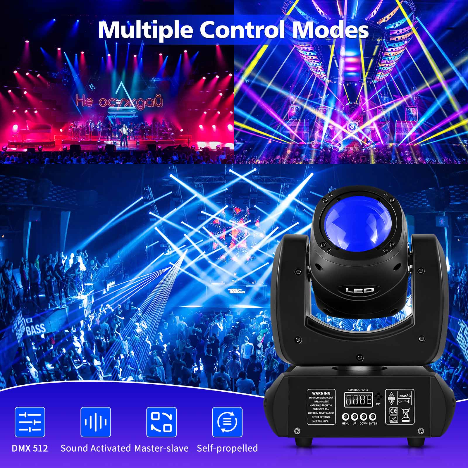 16stk 200W 18 Prisma Gobo LED Beam Moving Head Bühnenlicht DMX +4stk Flightcase