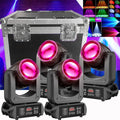 250W Lumière de Scène DMX512 - Lyre LED Beam GOBO 18 Prisme - Jeux de Lumiere DJ - Pack de 4 Avec Flightcase