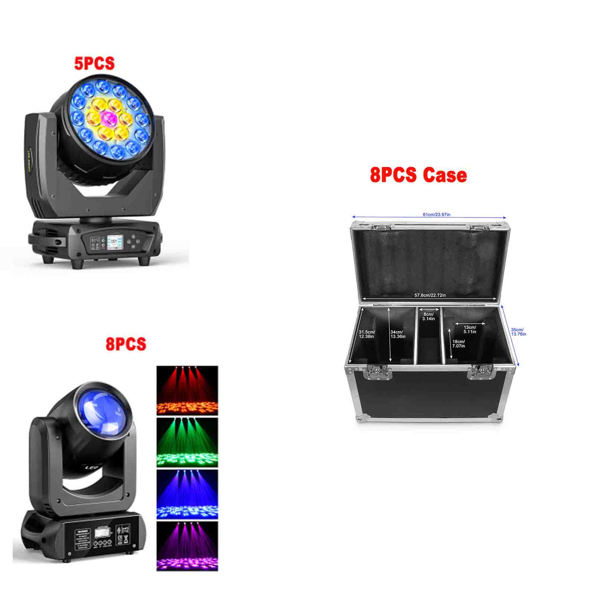 13pcs moving Head Light+8 case
